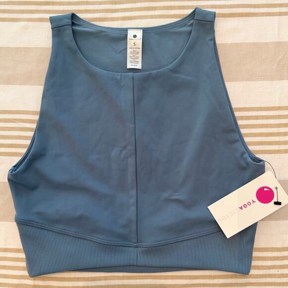 Yogalicious NWT | Criss Cross Hybrid Rib Tank in Spring Lake blue | size small - Picture 1 of 6